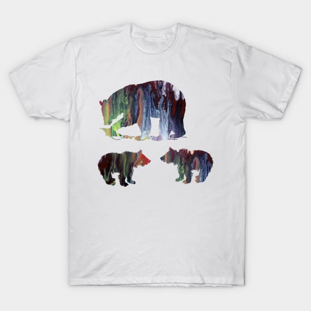 Bear mother and cubs T-Shirt by TheJollyMarten